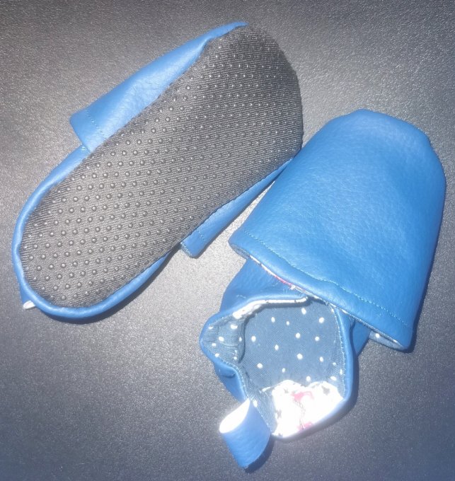 Chausson simili cuir + antidérapant